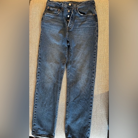 Levi's Blue Straight Leg Jeans - Picture 1 of 5